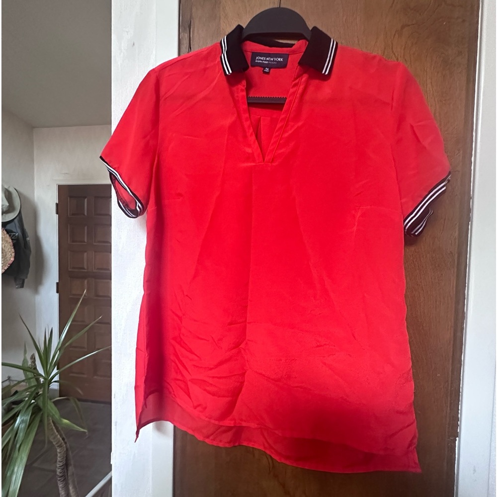 Jones New York redish orange blouse